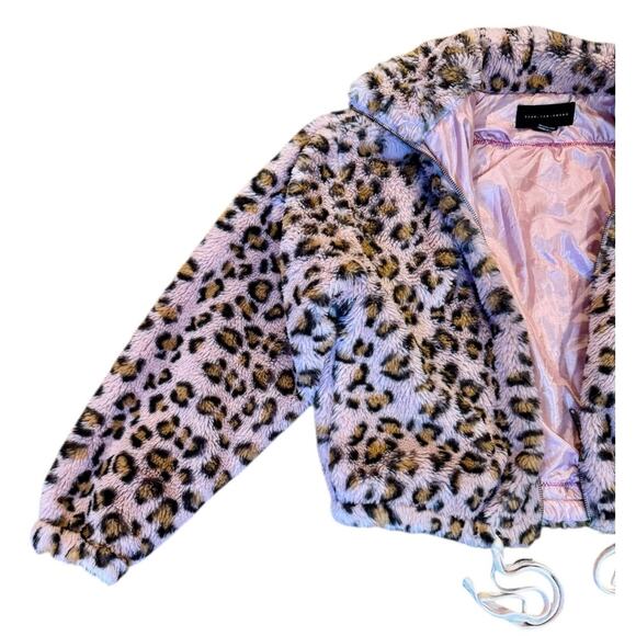 BRITNEY SPEARS 90s Y2K Leopard Faux Fur Jacket Pop Upcycled Retro Vintage Size S - Picture 6 of 13